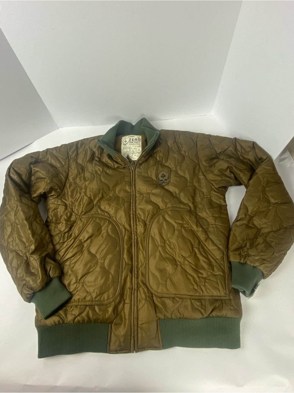 Zero Foxtrot Woobie Tanker Bomber Jacket Mens Sz Large Desert Palm
